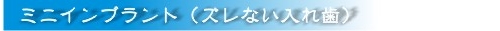 ミニインプラント（ズレない入れ歯）